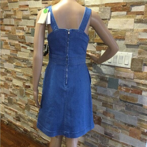 STELLA McCARTNEY Light blue denim keyhole Cutout Sundress W/ Pockets - Picture 4 of 13